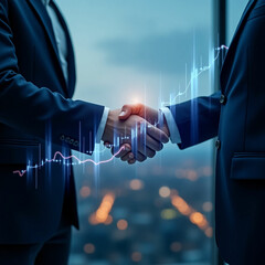 businessmen handshake after a good deal.
