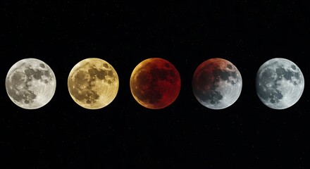 Obraz premium Lunar Eclipse Phases A Celestial Dance of Light and Shadow