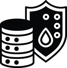 Vector of Database Protected by a Digital Firewall vector silhouette illustration