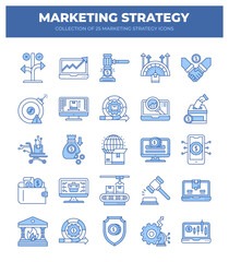 Collection of 25 Marketing Strategy Icons. A Visual Guide to Business Growth