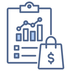 Sale Report Blue Icon