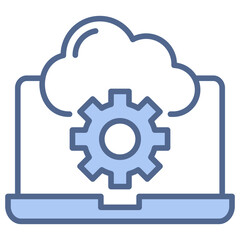 Cloud Computing Blue Icon