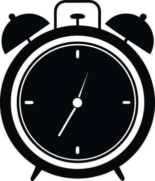 recommend clip art: Alarm clock – black silhouette on white background