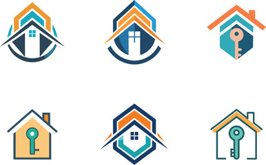 Modern House Key Logo Designs Perfect for Real Estate Branding and Company Identity needs, offering diverse options for your business