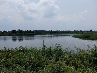 clouds over the river