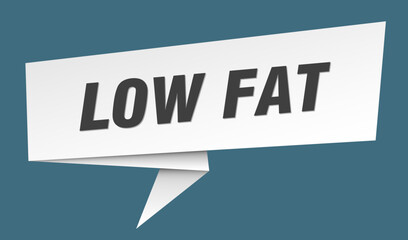 low fat banner. low fat speech bubble, label, sticker, sign template