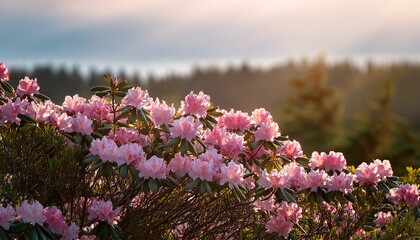 blooming pink rhododendron siuntio finland