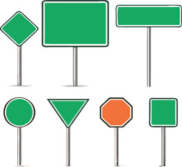 Different road sign set. Vector illustration
