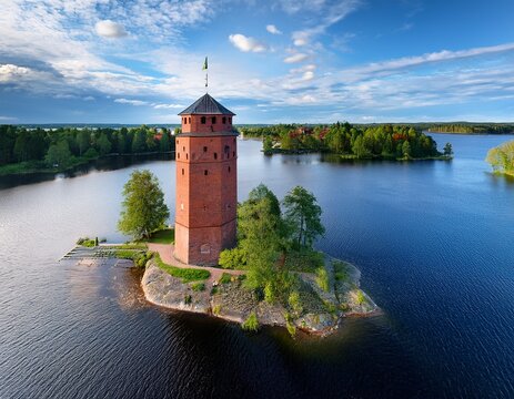 view of the aulanko observation tower hameenlinna finland