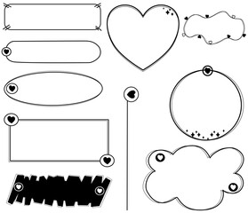 Hand-drawn minimalist doodle style labels for writing messages