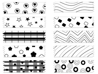 Minimalist doodle style decorative tape for journals or note paper