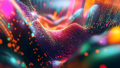 Colorful abstract digital wave pattern.