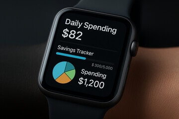 Smartwatch with Finance App UI &ndash; Future of Personal Budgeting