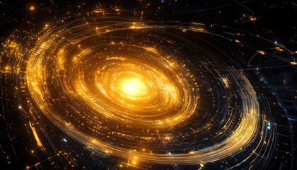 Golden spiral galaxy design.