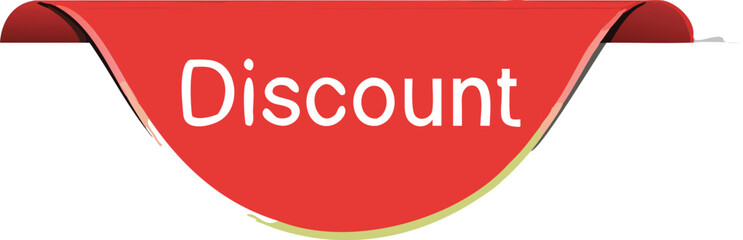 Red label-tag DISCOUNT . Banner Vector illustration