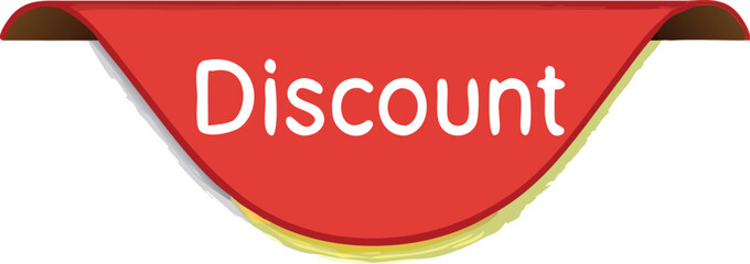 Red label-tag DISCOUNT . Banner Vector illustration