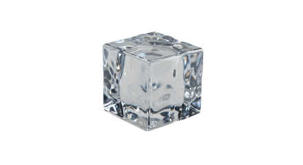 Clear glass cube isolated on white background