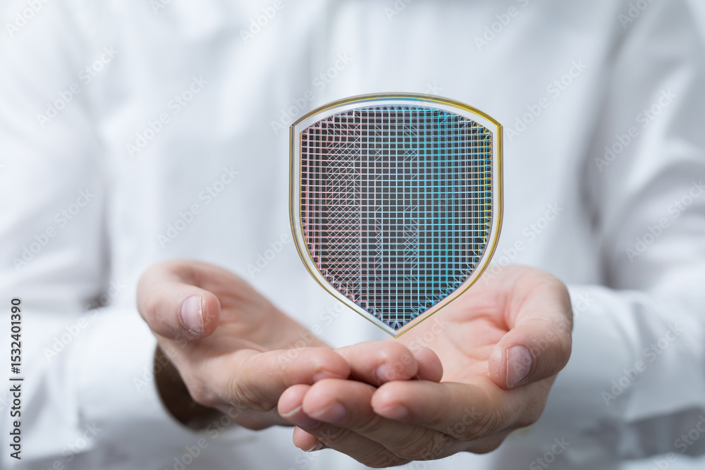 Poster Secure your data with robust cybersecurity.  Protect against threats.