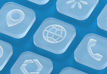 3D App Icon Logo Mockup