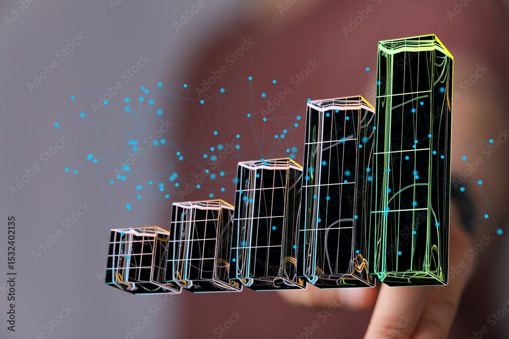 Poster visual representation of business growth and data analysis. perfect for presentations.