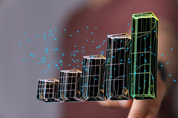 Visual representation of business growth and data analysis.  Perfect for presentations.