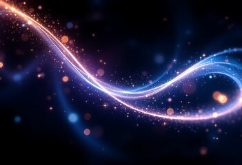 Fototapeta premium Glowing Light Streaks with Bokeh Effect in Blue and Orange Colors