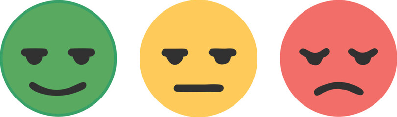 Rating satisfaction scale. Feedback faces. Emoticon set. Vector illustration