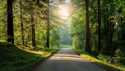 Fototapeta premium road in summer forest