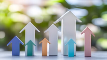 Ascending Colorful Arrows Growth Chart Business Success
