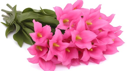 Vibrant Pink Flowers Bouquet Closeup Studio Shot