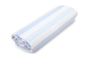 One striped beach towel isolated on white