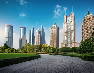 Obraz premium park in lujiazui financial center shanghai china