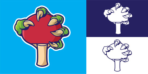 claw grab ping pong bat good for logo, sticker, badge, element design, print design, etc © angga