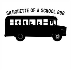 School Bus Vector Illustration with Kids.