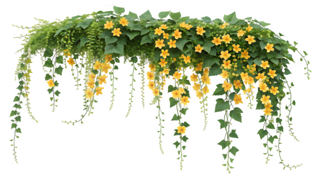 Abundant Cascading Golden Flowered Vine with Green Foliage