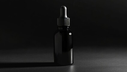 Naklejka premium A two-toned display stand is used to present a luxurious dropper bottle for cosmetics, emphasizing the elegance and high-end quality of its design