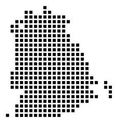 Symbol Map of the City Foggia (Italy) showing the city with a pattern of just a few black squares