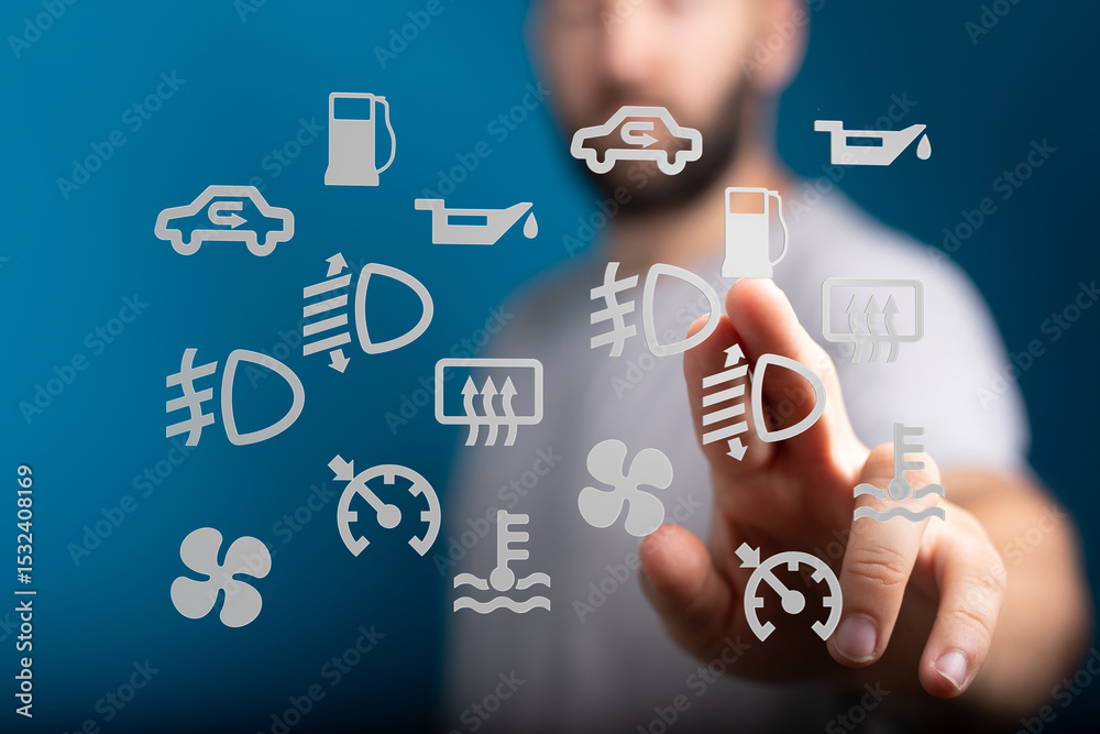 Poster Learn to identify and understand common car dashboard warning lights and indicators.  Avoid costly repairs!