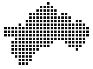 Fototapeta premium Symbol Map of the City Napoli (Italy) showing the city with a pattern of just a few black squares