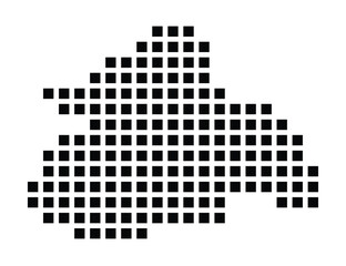Symbol Map of the City Gouda (Netherlands) showing the city with a pattern of just a few black squares