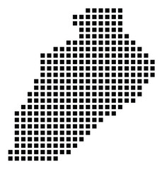 Symbol Map of the City Haarlemmermeer (Netherlands) showing the city with a pattern of just a few black squares