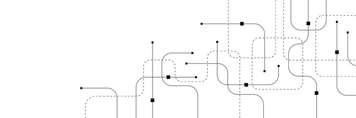 Abstract background with technology circuit board texture. Modern electronic motherboard texture. Engineering and communication concept for header, web banner, website, presentation.
