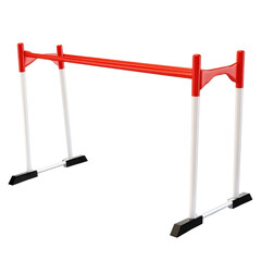 Obraz premium Hurdles, Female Athlete Performs High Jump Over Hurdles During Track Competition on Outdoor Field, isolated on transparent background