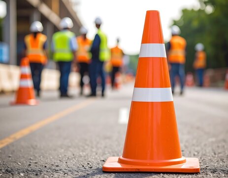 Construction site traffic cone