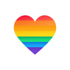 Rainbow Heart: A vibrant heart-shaped symbol designed with the colors of the rainbow flag, representing love, diversity, and pride.