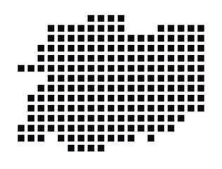 Symbol Map of the City M. Biala Podlaska (Poland) showing the city with a pattern of just a few black squares