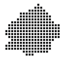 Fototapeta premium Symbol Map of the City M. Kalisz (Poland) showing the city with a pattern of just a few black squares