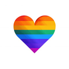 Love in Every Shade: A vibrant rainbow heart radiates positivity, hope, and unity, signifying love, acceptance, and the beauty of diversity.