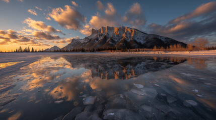 sunset in the mountains