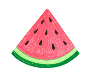 手描き風、スイカのイラスト素材